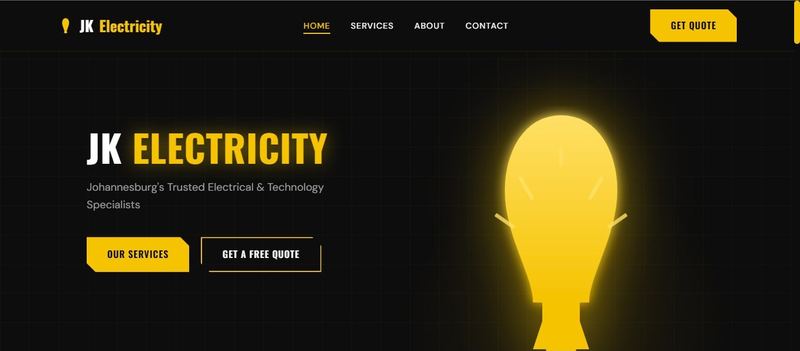 JKJ SolarTech solar and CCTV website by SMK Web Design — designed by Stopher Malik, South Africa
