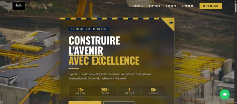 UZAPA Construction website by SMK Web Design — construction company website designed by Stopher Malik, DRC